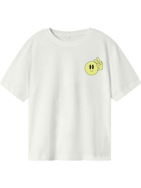 Name It Παιδικό T-Shirt Κοντομάνικο Λευκό Κίτρινο 13240436