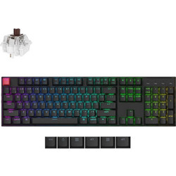 Keychron K10 QMK Ασύρματο Μηχανικό Gaming Πληκτρολόγιο με Keychron Super Brown Διακόπτες RGB Black