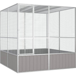 vidaXL Κλουβί Πτηνών Γκρι 217.5x213.5x211.5cm 171552