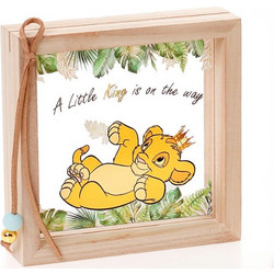 Bellissimo Μπομπονιέρα Βάπτισης Καδράκι Little King από Plexiglass & Ξύλο ΚΠΔ-57
