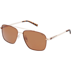 Invu INIB12514 C Ανδρικά Γυαλιά Ηλίου Aviator Μεταλλικά Ασημί με Καφέ Φακό
