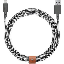Native Union Belt Braided USB-A to Lightning Cable 3m White Black BELT-L-ZEB-3-NP