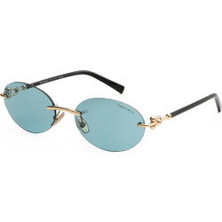 Tiffany & Co 3104D 602180 Γυναικεία Γυαλιά Ηλίου Στρογγυλά Κοκάλινα Μαύρα με Μπλε Φακό