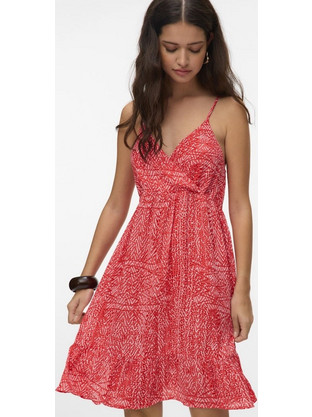 Vero Moda Mini Καλοκαιρινό Καθημερινό Φόρεμα Κρουαζέ Μεταξωτό Φούξια 10323641