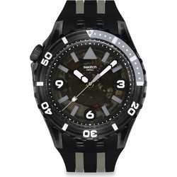 Swatch Γυναικείο Ρολόι με Μαύρο Καουτσούκ Λουράκι SSCU09B100
