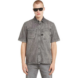 G-Star RAW Ανδρικό Πουκάμισο Τζιν Κοντομάνικο Κανονική Γραμμή Γκρι D24602-D540-H162