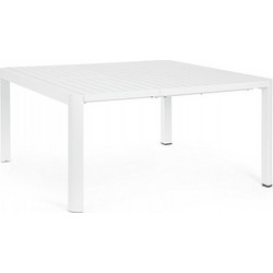 Kare Design Kiplin Ορθογώνιο Τραπέζι Κήπου Αλουμινίου Λευκό 149x149x77cm KA-0663465
