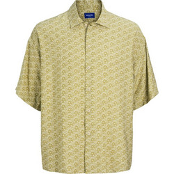 Jack & Jones Ανδρικό Πουκάμισο Κοντομάνικο Overshirt Lime 12271103