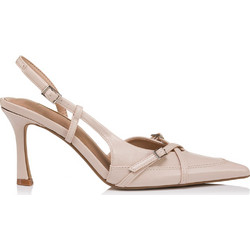 Corina Γόβες Slingback Δερμάτινες με Λεπτό Ψηλό Τακούνι Nude M5295