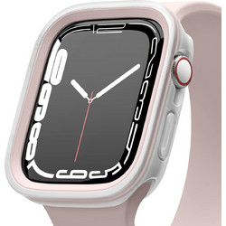 Elago Duo Πλαστική Θήκη για Apple Watch 4 / 5 / 6 / 7 / 8 / 9 / SE 44 / 45mm Διαφανής Ροζ