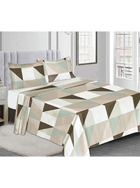 Klikareto Σετ Σεντόνια King Size Βαμβακερά 230x260 Sueno Καφέ KL700-00831