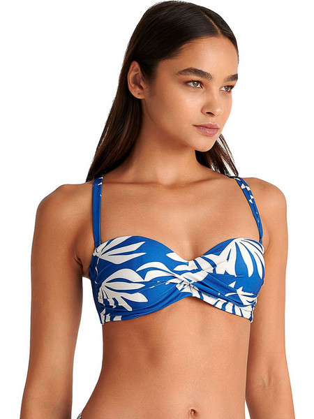 BLU4U Coco Leaf Bikini Top Strapless Floral Μπλε 25366194D-14