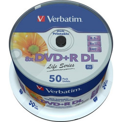 Verbatim 97693 Εγγράψιμα DVD+R 8x Dual Layer 8.5GB Cake Box 50τμχ