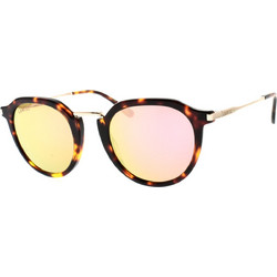 Lancel LA91007 C02 Γυναικεία Γυαλιά Ηλίου Στρογγυλά Ταρταρούγα Χρυσό με Κίτρινο Φακό