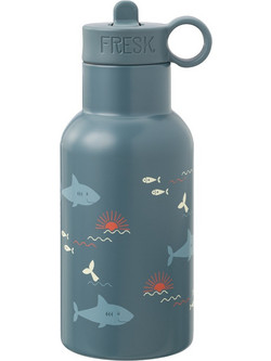 Fresk Shark Παιδικό Παγούρι Θερμός Ανοξείδωτο BPA Free με Καλαμάκι Μπλε 350ml