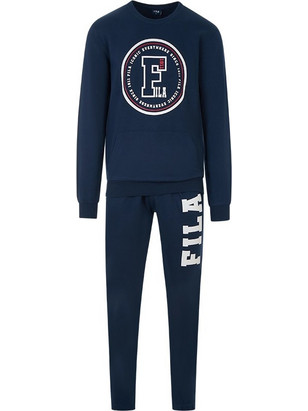 Fila Χειμωνιάτικες Ανδρικές Πιτζάμες Βαμβακερές Navy Μπλε FPW1199-321