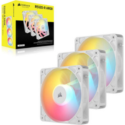 Corsair RS120 Reverse Case Fan 120mm ARGB με Σύνδεση 3-Pin 4-Pin PWM 3τμχ White