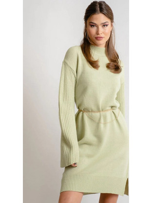 Rut & Circle Svea Mini Καθημερινό Φόρεμα Πλεκτό Lime 23-03-60