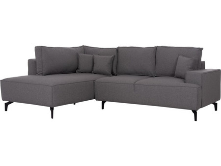 HomeMarkt Saffira Γωνιακός Καναπές Κρεβάτι Αριστερή Γωνία με Αποθηκευτικό Χώρο Γκρι 270x195x100cm HM3303.01L