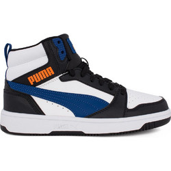 Puma Rebound V6 Παιδικά Sneakers Μποτάκια Μαύρα Royal Blue Πορτοκαλί 393831-31