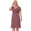 PNN Nightwear Midi Καλοκαιρινό Καθημερινό Φόρεμα Κρουαζέ Μπορντό 0233-0006-1