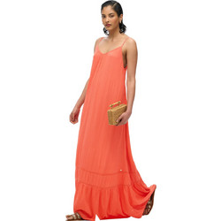 Superdry Maxi Καλοκαιρινό Καθημερινό Φόρεμα Μεταξωτό Πορτοκαλί W8011955A-MHI