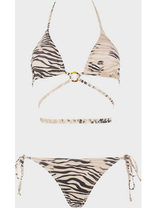 Gsecret Bikini Set Τριγωνάκι Animal Print Μπεζ M6007-33408