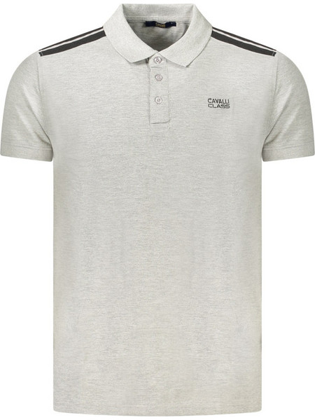 Cavalli Ανδρική Μπλούζα Polo Κοντομάνικη Γκρι TXT64D-JD060-05001