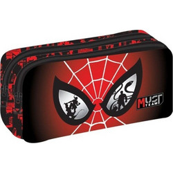 Must Spider-Man Eyes Κασετίνα Βαρελάκι με 2 Θήκες Μαύρη Κόκκινη 508596