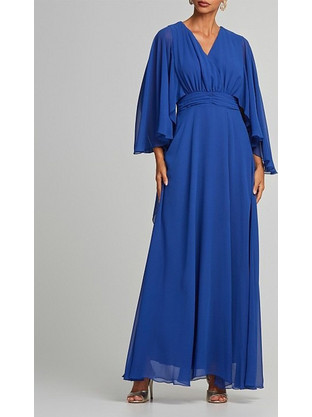 Lynne Maxi Καλοκαιρινό Φόρεμα για Γάμο / Βάπτιση Royal Blue 054-511010-61