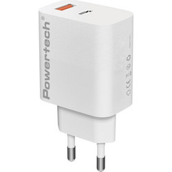 Powertech PT-1433 Φορτιστής χωρίς Καλώδιο με Θύρα USB-A & Θύρα USB-C 30W Quick Charge 3.0 & Power Delivery