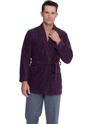 Noidinotte Χειμωνιάτικη Ανδρική Ρόμπα Fleece Μπορντό GE2787