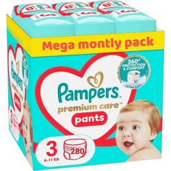 Pampers Premium Care Pants Monthly Pack Πάνες Βρακάκι No3 6-11kg 280τμχ