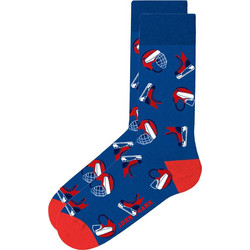 John Frank Hockey Ανδρικές Κάλτσες Ψηλές με Σχέδια Royal Blue JFLSFUN102