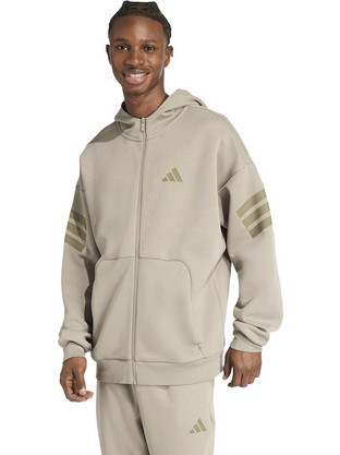Adidas Ανδρική Ζακέτα Φούτερ με Κουκούλα και Φερμουάρ Μπεζ JW7112