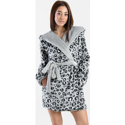 Koyote Γυναικεία Ρόμπα Χειμωνιάτικη Fleece Γκρι KG5458D