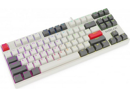 KRUX Atax Pro Creator Retro Μηχανικό Gaming Πληκτρολόγιο TenKeyLess με Gateron Yellow Διακόπτες RGB White