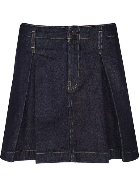 Calvin Klein Μίνι Φούστα Τζιν Ψηλόμεση Πλισέ Navy Μπλε LV047C717G-N8D
