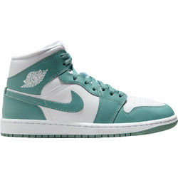 Jordan Air Jordan 1 Mid Γυναικεία Sneakers Μποτάκια Λευκά Βεραμάν BQ6472-138