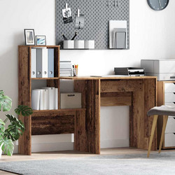 vidaXL Γραφείο Ξύλινο με Βιβλιοθήκη 131.5x50x106.5cm 869304