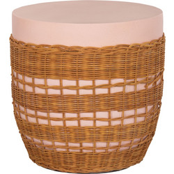 HomeMarkt Vilhena Βοηθητικό Τραπεζάκι Σαλονιού Στρογγυλό MDF Φ44.5xΥ45cm HM18166