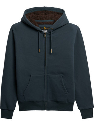 Superdry Ανδρική Ζακέτα Φούτερ με Κουκούλα και Φερμουάρ Ανθρακί M2014502A-1XX