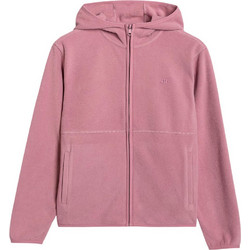 4F Γυναικεία Ζακέτα Fleece Μακριά με Κουκούλα και Φερμουάρ Ροζ 4FWAW25TFLEF355-56S