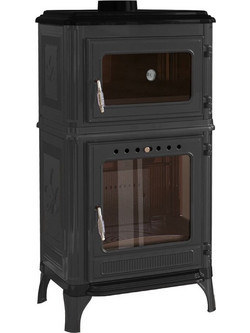Thermozoff 8010 Μαντεμένια Ξυλόσομπα 7.1kW Μαύρη Ματ