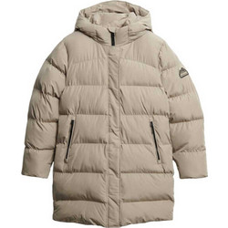 Superdry Γυναικείο Μπουφάν Χειμωνιάτικο Puffer Μακρύ Μπεζ W5012003A-9UN