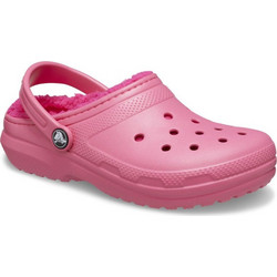 Crocs Ανατομικές Χειμερινές Παιδικές Παντόφλες για Κορίτσι με Γούνα Φούξια Ροζ 207009-6VZ