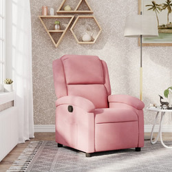 vidaXL Πολυθρόνα Relax Ανακλινόμενη Βελούδινη Ροζ 371801