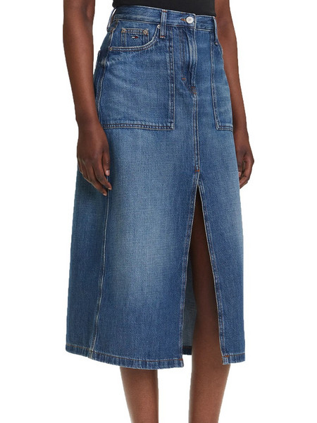 Tommy Jeans Claire Μίντι Φούστα Τζιν Ψηλόμεση Μπλε DW0DW21070-1A5
