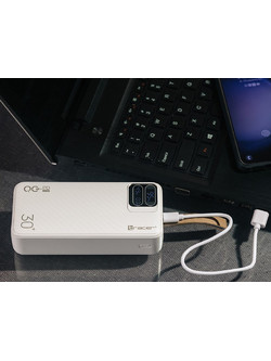 Natec Trevi Slim Q V2 Power Bank 10000mAh 18W με 2 Θύρες USB-A & Θύρα USB-C Power Delivery White