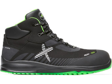 Exena Fury Μποτάκια Ασφαλείας S3 Αδιάβροχα Μαύρα Lime A0425V003